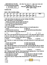 Bộ đề kiểm tra học kỳ I môn Vật lý Lớp 8 - Năm học 2018-2019 - Trường THCS Đoàn Thị Điểm (Có đáp án)